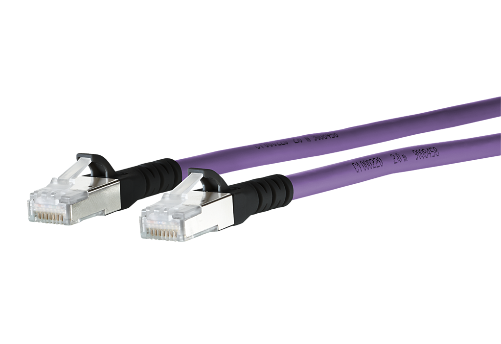 Cordon de brassage Cat.6A AWG 26 1,0 m lilas-noir