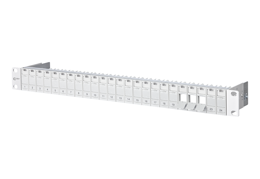 Keystone support pour module 19 pouces 1UH 24 ports gris clair non équipé, blin