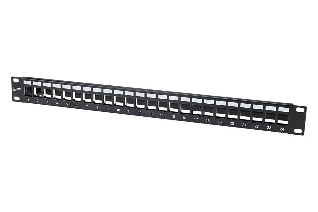 Panneau de brassage 19  1U 24 ports noir blindé vide - 130926-0029KE
