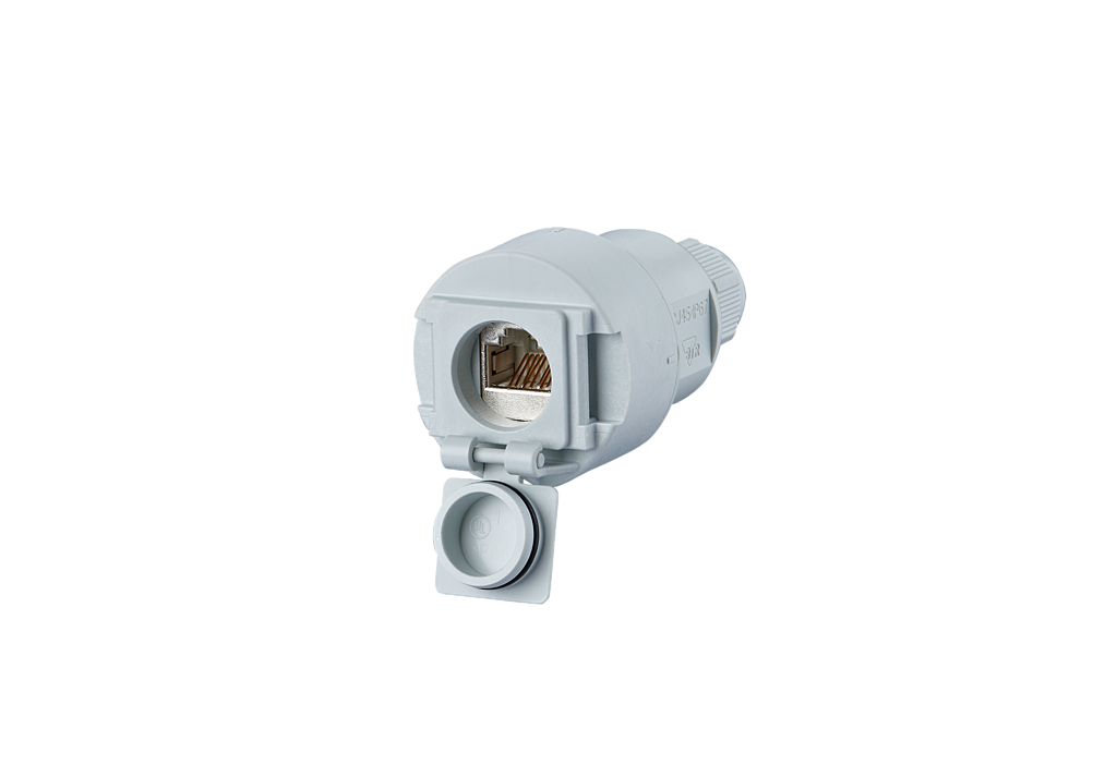 E-DAT Industry IP67 V6 coupleur câble, 1 port Cat.6A - E-DAT modul