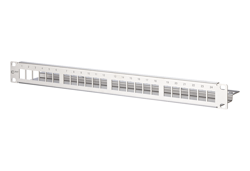 Keystone 19 pouces support de module 1UH 24 ports acier inox non équipé
