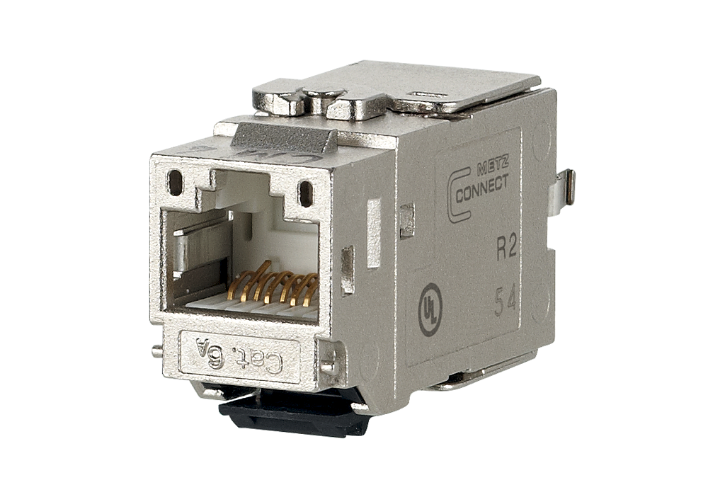 130B21-E Prise RJ45 femelle Cat6A modulK 180° keystone - METZ CONNECT