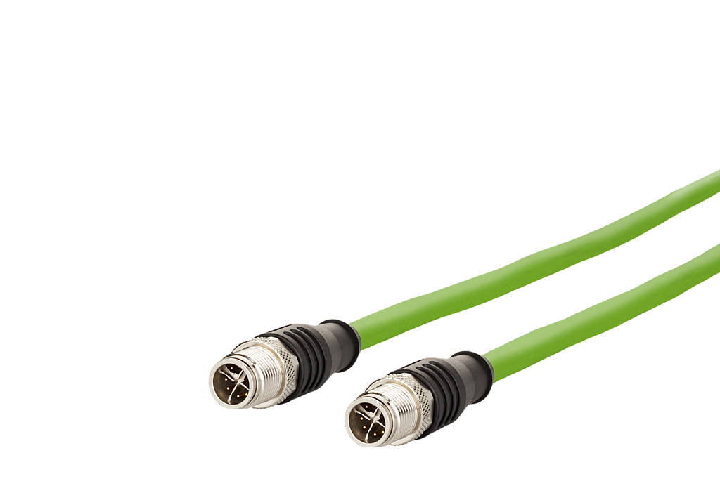 Câble Ethernet industriel M12, codage X, 1,0 m, M12 connecteur droit - M12 con