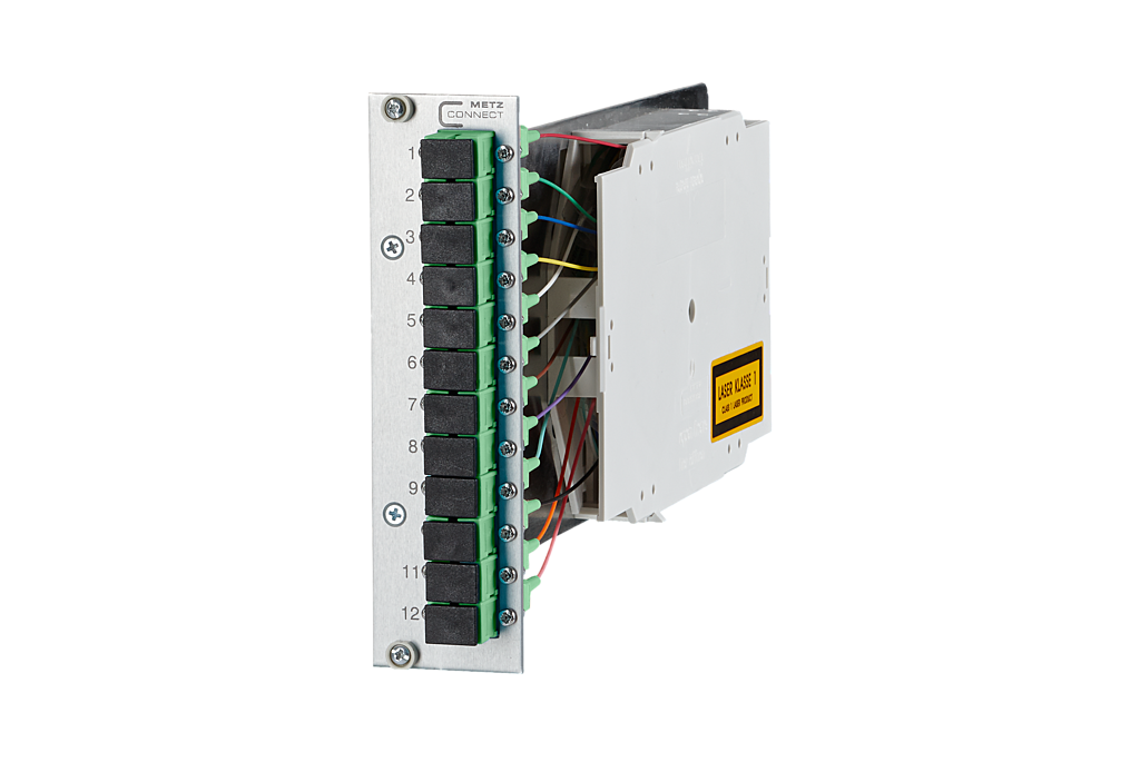 OpDAT CM 12xSC APC (céramique, vert) pigtails OS2 posés et déployés