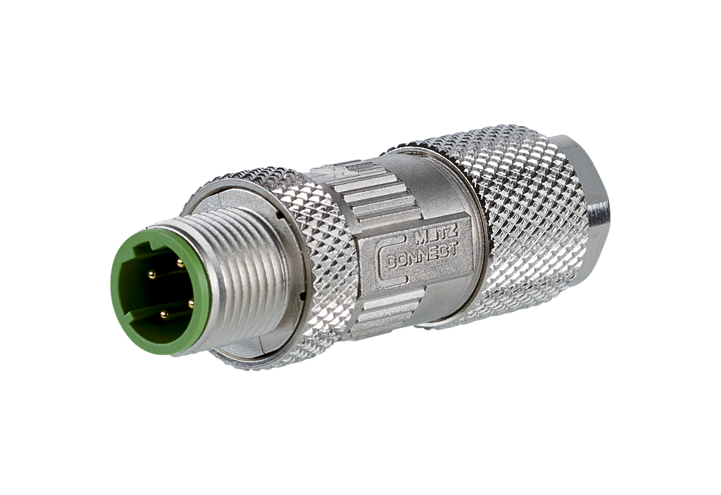 Connecteur M12 codage D IP67 à confectionner sur site Cat. 5, droit