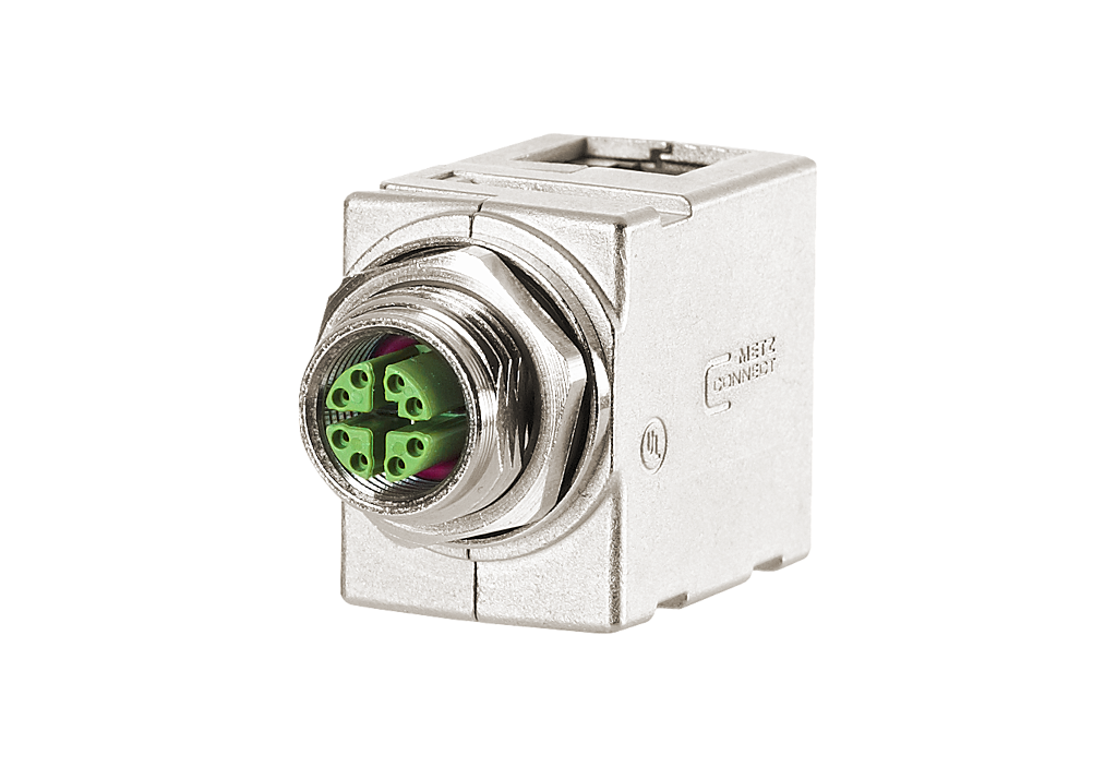 Traversées de cloison pour armoire électrique M12, codage X sur RJ45 - coud